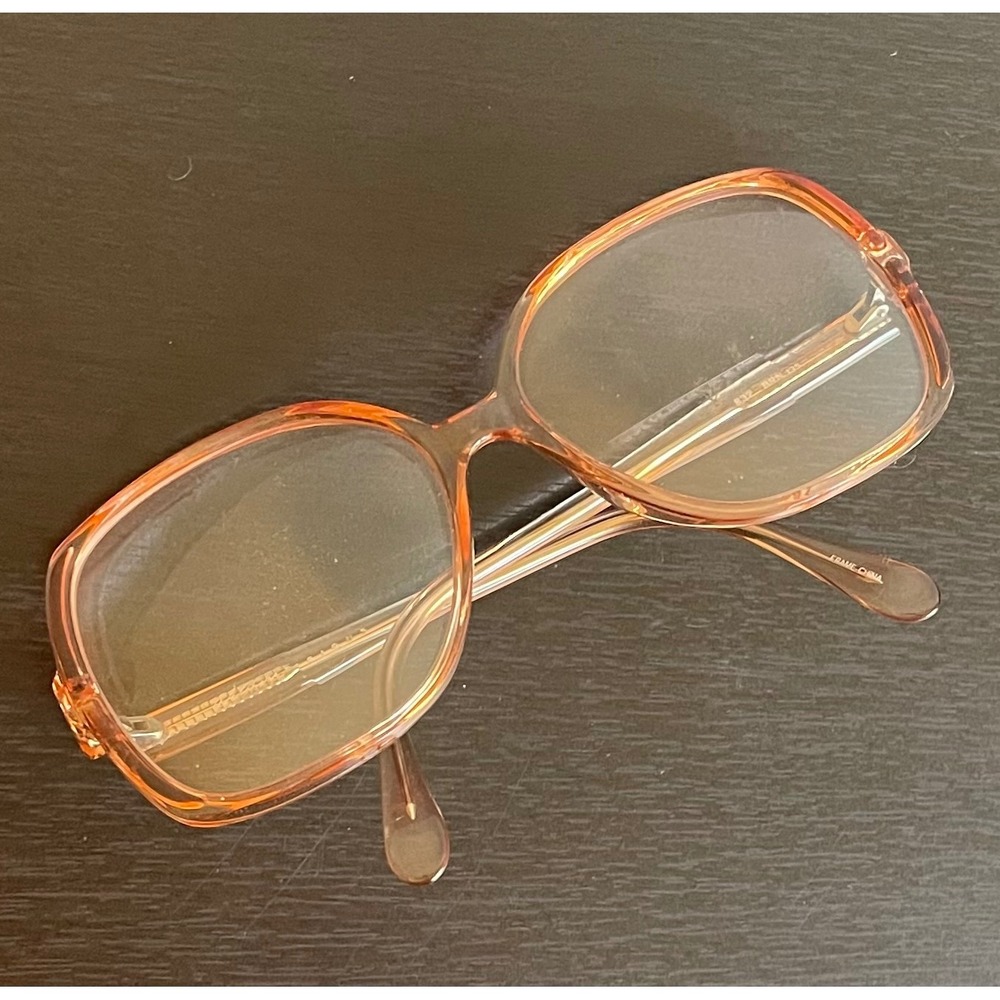 vintage 80s Wilshire Designs Oversized Eyeglasses Frames Only Pink Transparent